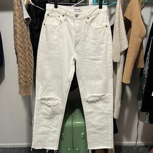 Redone 70s stove pipe cropped jeans NWT size 26